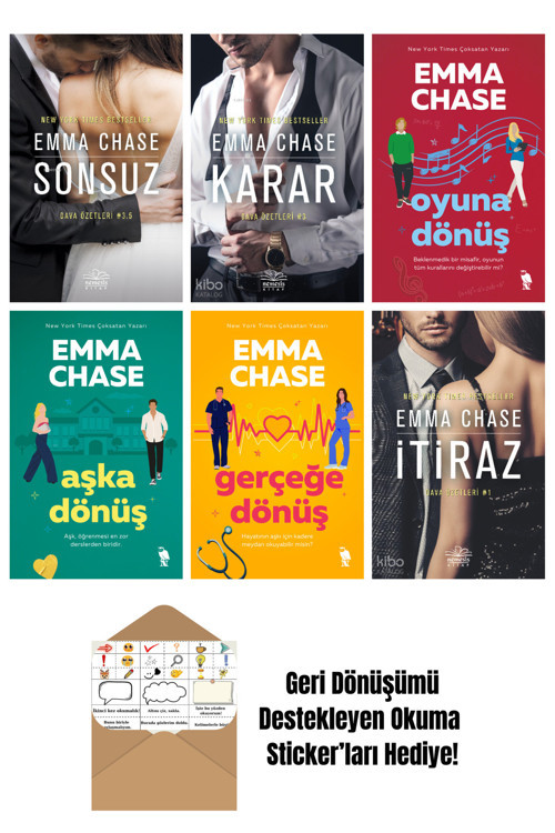 Epsilon Yayınevi Emma Chase 6 Kitap Seti + Okuma Sticker'Ları