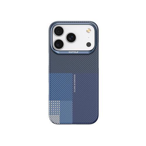 İphone 17 Pro Uyumlu Kılıf M-Safe Şarj Özellikli Raptic Aramid Skin Transform Serisi Kapak Mavi