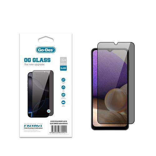 Galaxy A32 4G Uyumlu Og Glass Privacy Antistatik Temperli Cam Ekran Koruyucu Siyah