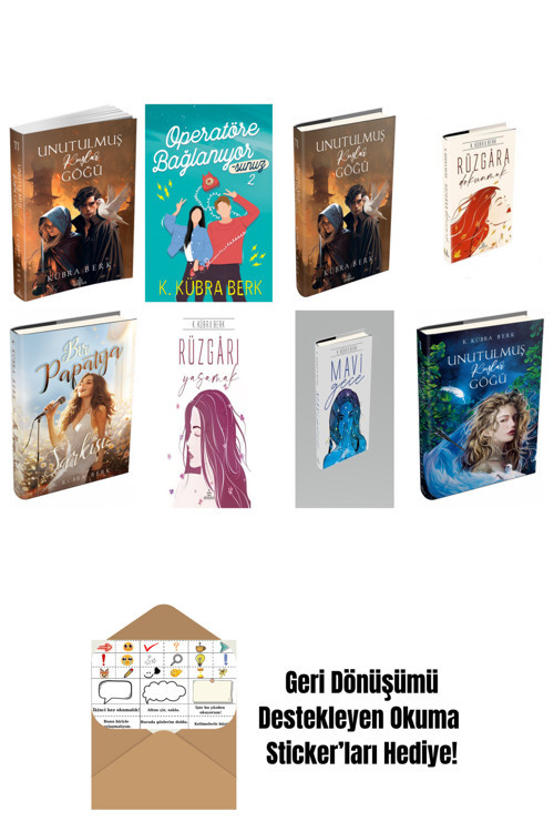 Ephesus Yayınları K. Kübra Berk 8 Kitap Seti + Okuma Sticker'Ları
