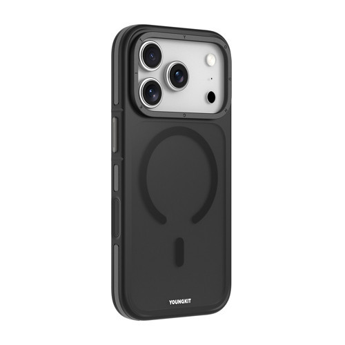 İphone 17 Pro Uyumlu Kılıf M-Safe Şarj Özellikli Rock Sand Serisi Kapak Siyah