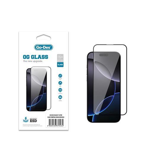 İphone 16 Pro Uyumlu Og Glass Antistatik Temperli Cam Ekran Koruyucu Şeffaf