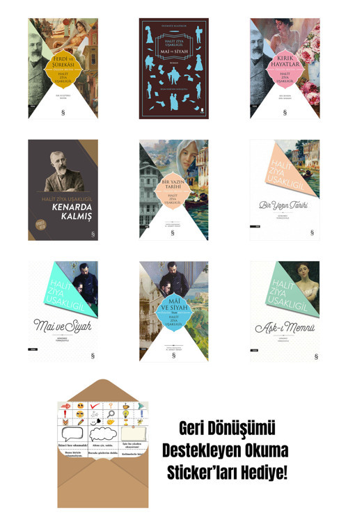 Everest Yayınları Halit Ziya Uşaklıgil 9 Kitap Set + Okuma Sticker'Ları