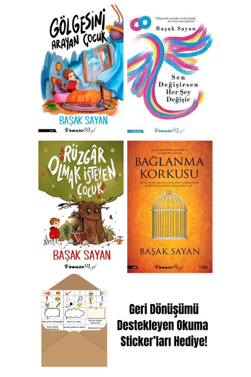 İnkılap Kitabevi Yayınevi Başak Sayan 4 Kitap Seti + Okuma Sticker'Ları