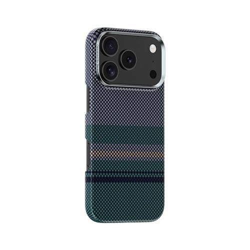 İphone 17 Pro Max Kılıf M-Safe Şarj Özellikli Karbon Fiber Aurora Armorair Kevlar Kapak Siyah