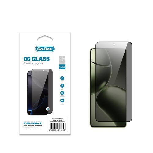 Xiaomi 14T Uyumlu Og Glass Privacy Antistatik Temperli Cam Ekran Koruyucu Siyah