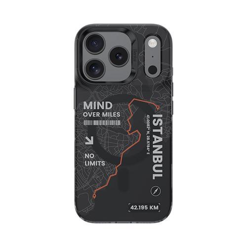 İphone 17 Pro Max Uyumlu Kılıf M-Safe Şarj Özellikli City Serisi Kapak Siyah-Turuncu