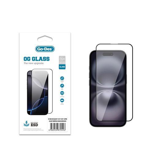 İphone 16 Uyumlu Og Glass Antistatik Temperli Cam Ekran Koruyucu Şeffaf