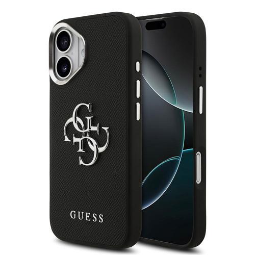 İphone 17 Uyumlu Kılıf Orjinal Lisanslı Pu Deri 4G Büyük Metal Logo Dizaynlı Kapak Siyah