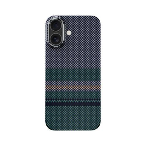 İphone 17 Uyumlu Kılıf M-Safe Şarj Özellikli Karbon Fiber Aurora Armorair Kevlar Kapak Siyah