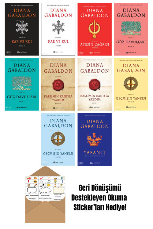 Epsilon Yayınevi Diana Gabaldon 10 Kitap Seti + Okuma Sticker'Ları