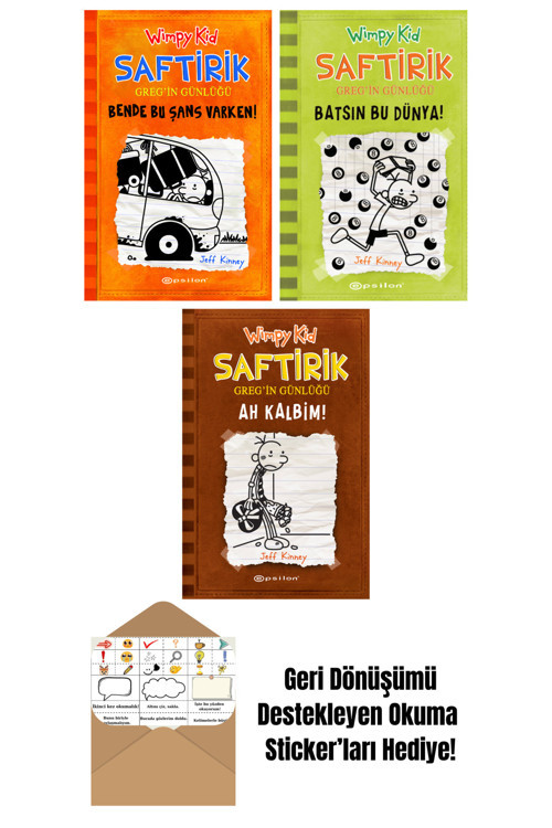 Epsilon Yayınevi Jeff Kinney 3 Kitap Seti + Okuma Sticker'Ları