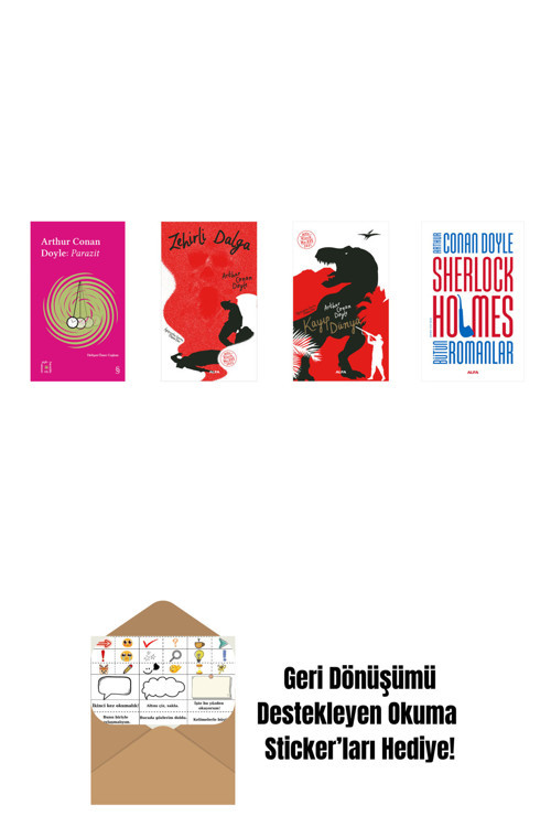 Alfa Yayıncılık Sir Arthur Conan Doyle 4 Kitap Set + Okuma Sticker'Ları