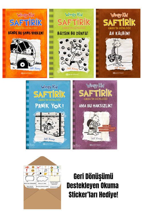 Epsilon Yayınevi Jeff Kinney 5 Kitap Seti + Okuma Sticker'Ları