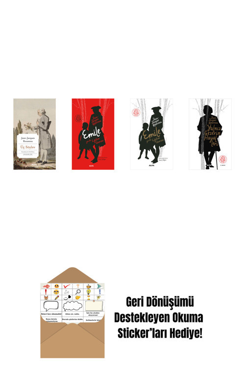 Alfa Yayıncılık Jean Jacques Rousseau 4 Kitap Set + Okuma Sticker'Ları