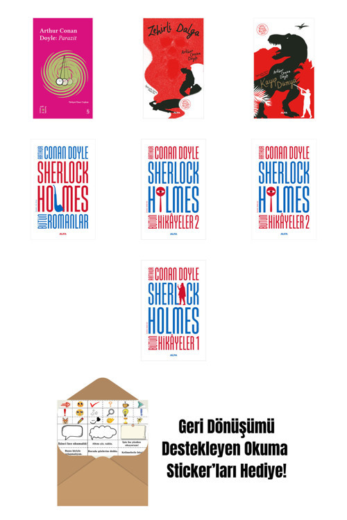 Alfa Yayıncılık Sir Arthur Conan Doyle 7 Kitap Set + Okuma Sticker'Ları