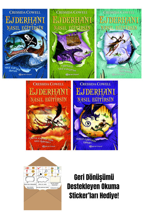 Epsilon Yayınevi Cressida Cowell 5 Kitap Seti + Okuma Sticker'Ları