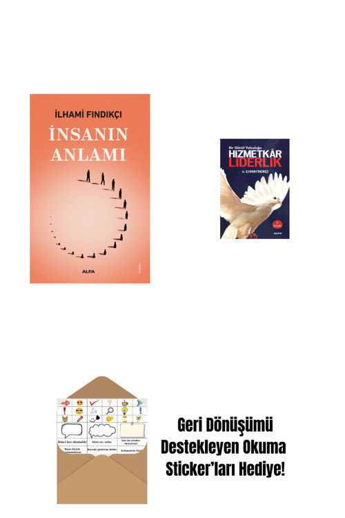 Alfa Yayıncılık İnsanın Anlamı + Hizmetkâr Liderlik + Okuma Sticker'Ları