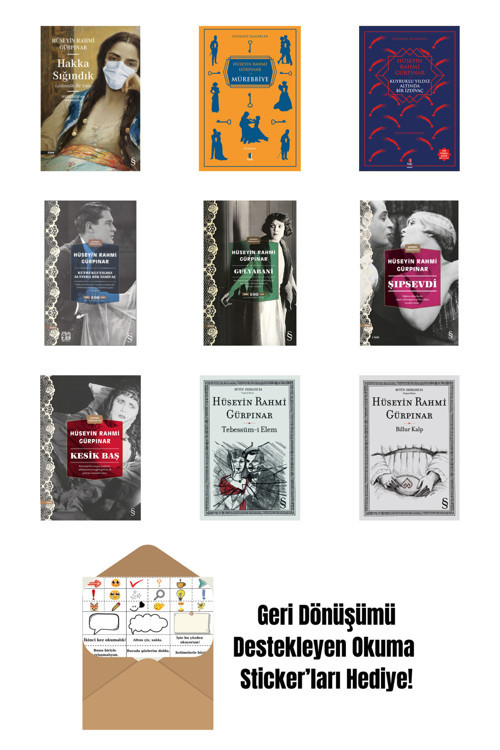 Everest Yayınları Hüseyin Rahmi Gürpınar 9 Kitap Set + Okuma Sticker'Ları