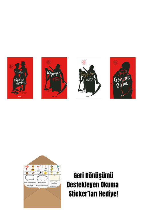 Alfa Yayıncılık Honore De Balzac 4 Kitap Set + Okuma Sticker'Ları