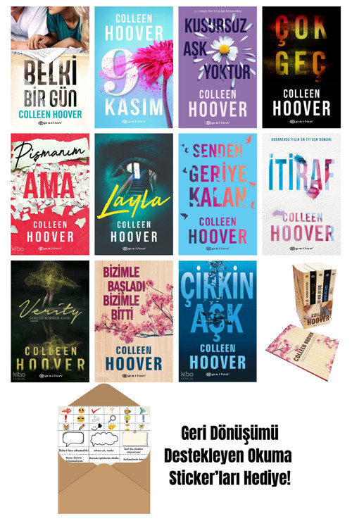 Epsilon Yayınevi Colleen Hoover 12 Kitap Seti + Okuma Sticker'Ları