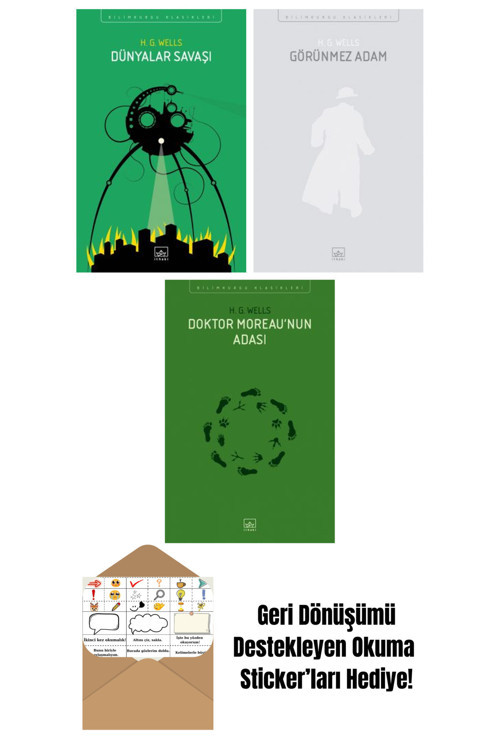 İthaki Yayınları Dünyalar Savaşı + Görünmez Adam + Doktor Moreau’Nun Adası