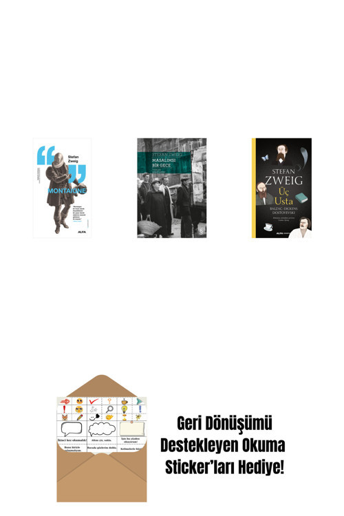 Alfa Yayıncılık Montaigne + Masalımsı Bir Gece + Üç Usta + Okuma Sticker'Ları