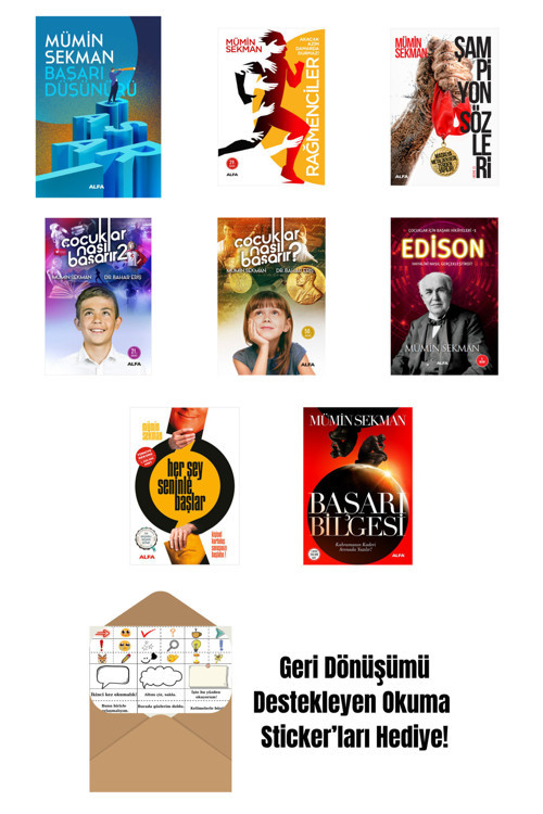 Alfa Yayıncılık Mümin Sekman 8 Kitap Set + Okuma Sticker'Ları
