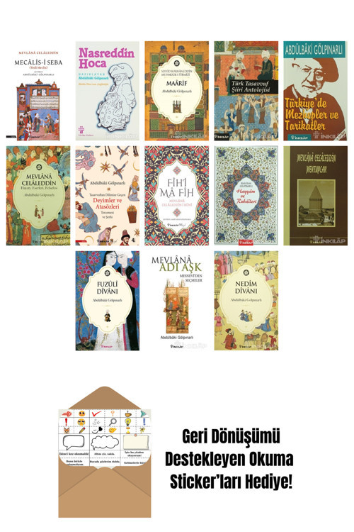 İnkılap Kitabevi Yayınevi Abdülbaki Gölpınarlı 13 Kitap Seti + Okuma Sticker'Ları
