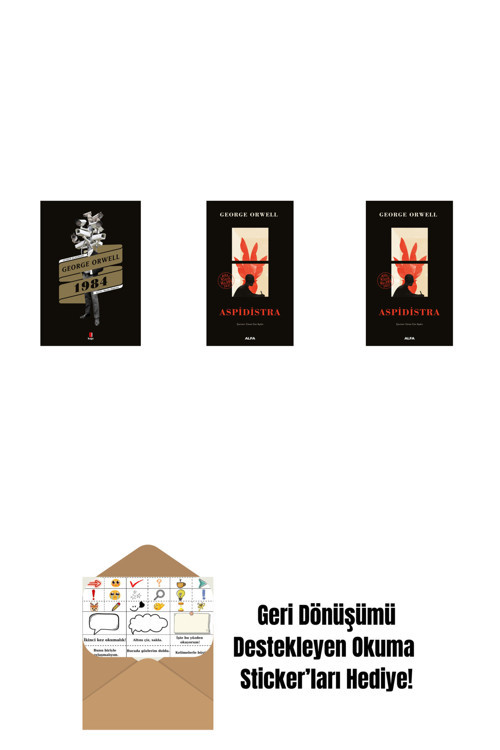 Alfa Yayıncılık 1984 + Aspidistra + Aspidistra (Ciltli) + Okuma Sticker'Ları