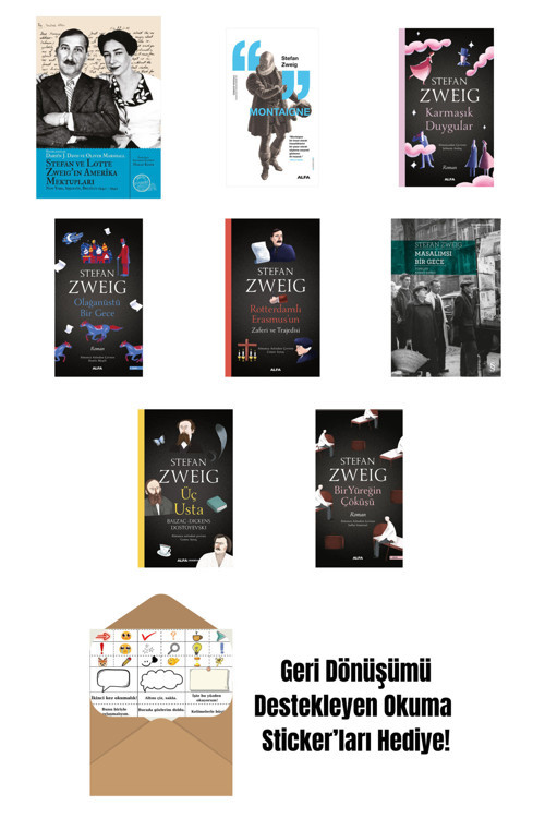 Alfa Yayıncılık Stefan Zweig 8 Kitap Set + Okuma Sticker'Ları