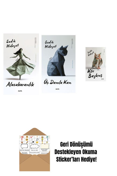 Alfa Yayıncılık Alacakaranlık + Üç Damla Kan + Kör Baykuş + Okuma Sticker'Ları