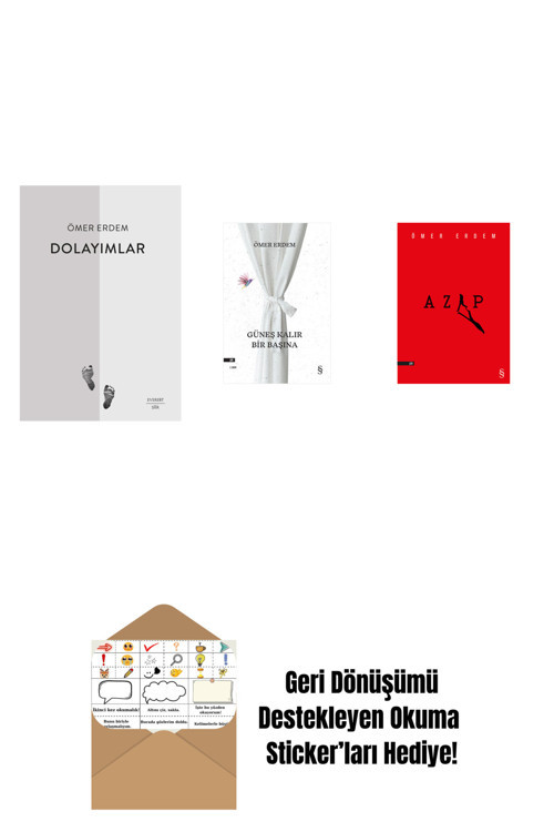 Everest Yayınları Dolayımlar + Güneş Kalır Bir Başına + Azap + Okuma Sticker'Ları
