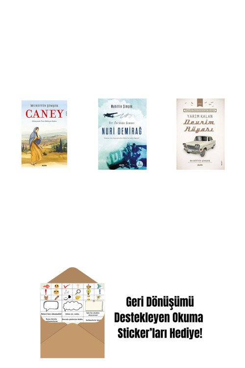 Alfa Yayıncılık Caney + Nuri Demirağ + Yarım Kalan Devrim Rüyası + Okuma Sticker'Ları