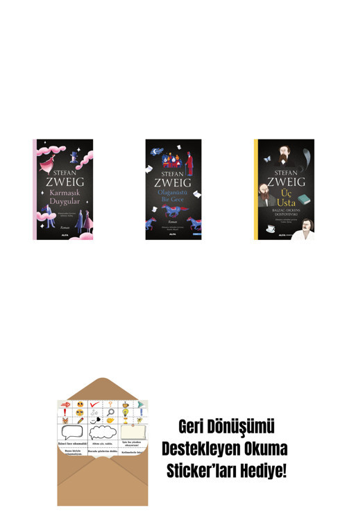 Alfa Yayıncılık Karmaşık Duygular + Olağanüstü Bir Gece + Üç Usta + Okuma Sticker'Ları