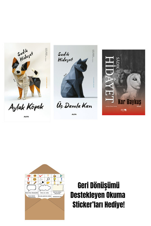 Alfa Yayıncılık Aylak Köpek + Üç Damla Kan + Kör Baykuş + Okuma Sticker'Ları