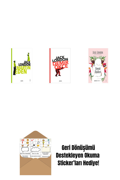 Alfa Yayıncılık Martin Eden + Demir Ökçe + Hawaii Öyküleri + Okuma Sticker'Ları