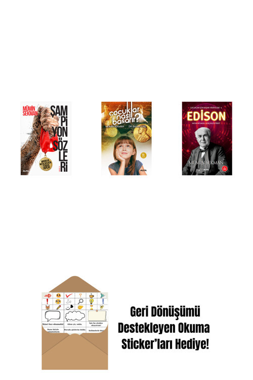 Alfa Yayıncılık Şampiyon Sözleri + Çocuklar Nasıl Başarır? + Edison + Okuma Sticker'Ları