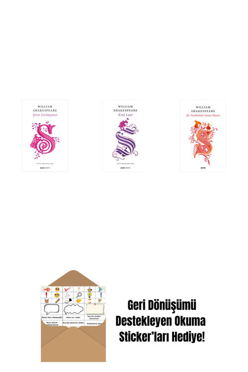 Alfa Yayıncılık Şirret Evcilleşmesi + Venedik Taciri + Fırtına (Ciltli) + Okuma Sticker'Ları