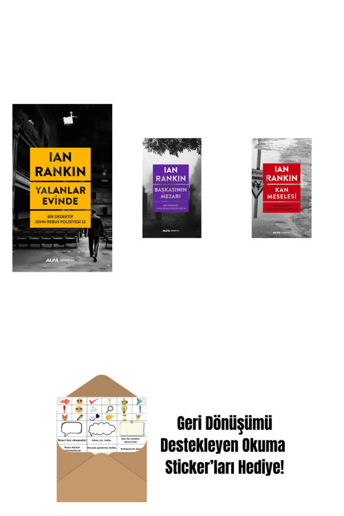Alfa Yayıncılık Yalanlar Evinde + Başkasının Mezarı + Kan Meselesi + Okuma Sticker'Ları