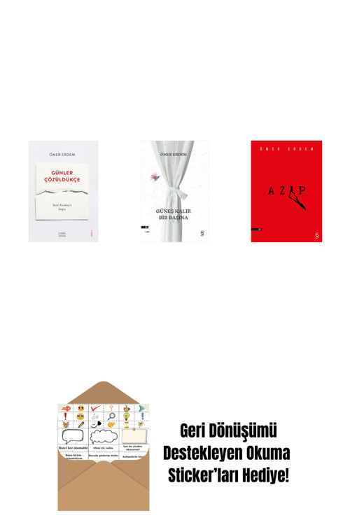 Everest Yayınları Günler Çözüldükçe + Güneş Kalır Bir Başına + Azap + Okuma Sticker'Ları