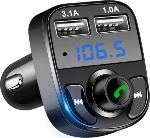 Carx8 Araç Kiti Fm Transmitter Bluetooth 5.0 Micro Sd Usb Şarj Oto Müzik Çalar