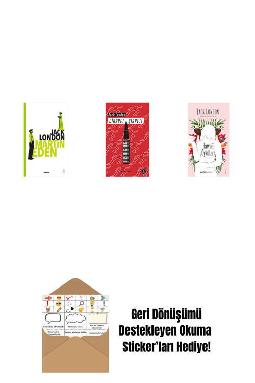 Alfa Yayıncılık Martin Eden + Cinayet Şirketi + Hawaii Öyküleri + Okuma Sticker'Ları