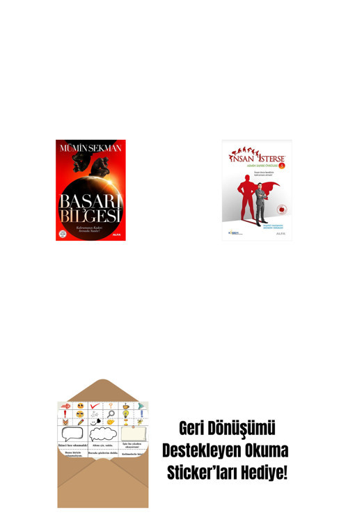 Alfa Yayıncılık Başarı Bilgesi + İnsan İsterse - Azmin Zaferi Öyküleri 5 + Okuma Sticker'Ları