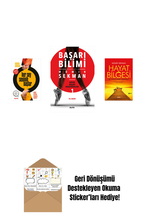 Alfa Yayıncılık Her Şey Seninle Başlar + Başarı Bilimi + Hayat Bilgesi + Okuma Sticker'Ları