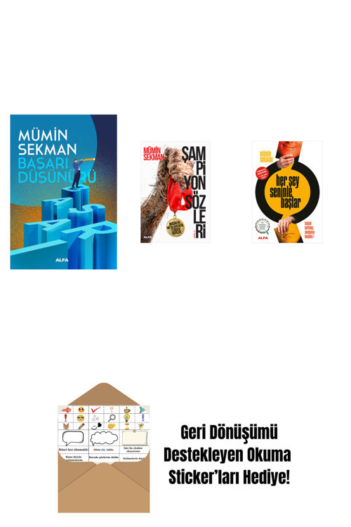 Alfa Yayıncılık Başarı Düşünürü + Şampiyon Sözleri + Her Şey Seninle Başlar + Okuma Sticker'Ları