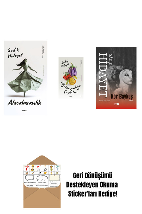 Alfa Yayıncılık Alacakaranlık + Vejetaryenliğin Faydaları + Kör Baykuş + Okuma Sticker'Ları