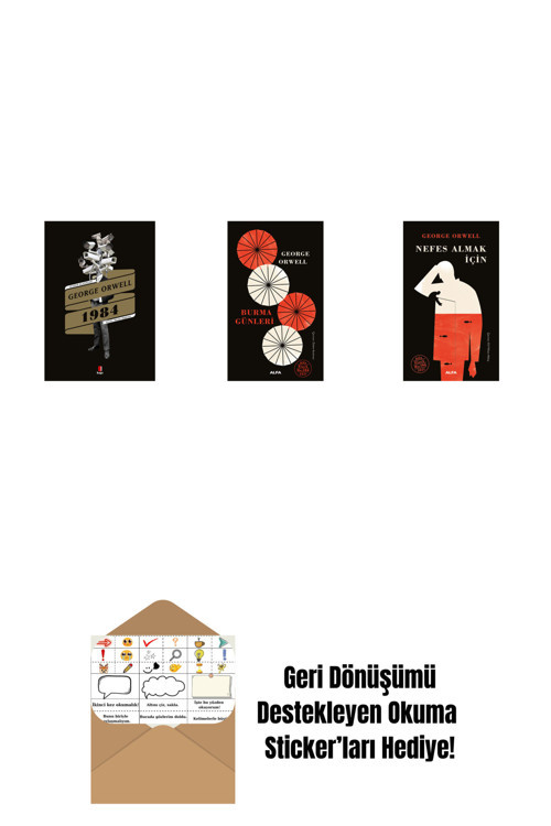 Alfa Yayıncılık 1984 + Burma Günleri (Ciltli) + Nefes Almak İçin (Ciltli) + Okuma Sticker'Ları