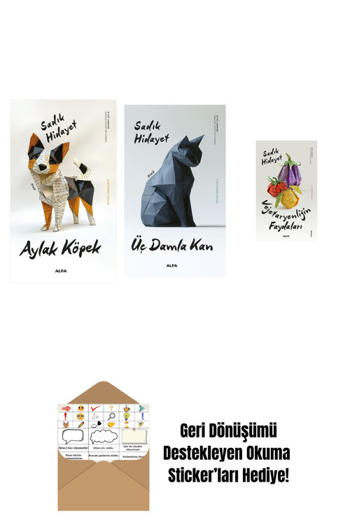 Alfa Yayıncılık Aylak Köpek + Üç Damla Kan + Vejetaryenliğin Faydaları + Okuma Sticker'Ları