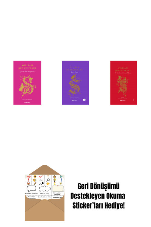 Alfa Yayıncılık Şirret Evcilleşmesi (Ciltli) + Kral Lear (Ciltli) + Fırtına + Okuma Sticker'Ları